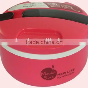 1.5L Round Shape Two Layers Plastic Food Lunch Box thumbnail-2