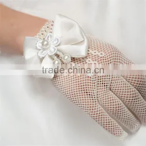 Royal Style Luury Flower Girls Party Gloves Waist Flowers Bow Decoration Childrens Little Girl Princess Manner Vintage Gloves thumbnail-4