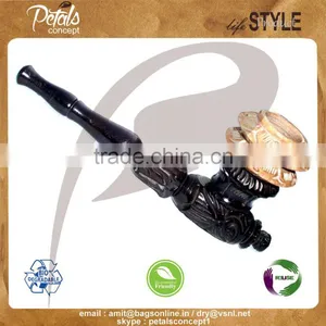 Natural Handicrafted Ebony Wood Smoking Pipe thumbnail-1
