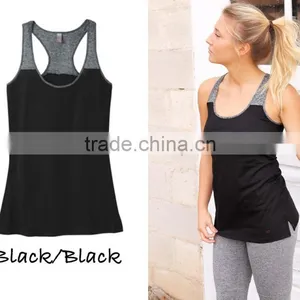 Wholesale Sports Apparel Custom Made Oem Two Tone Workout Racerback Simple Tank Breathable Wholesale Fitness Clothing thumbnail-4