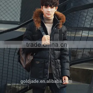 2016 Top Quality Wind Proof Mens Parka Winter Jacket With Fur Hood Parka Jackets Wholesale Blank thumbnail-4
