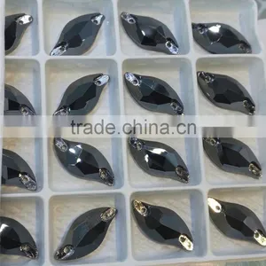 Leaf Shape Flat Back Crystal Sew on Stone Loose Rhinestone for Garment Accessories thumbnail-3