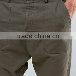 High Quality Custom Guangzhou Manufacturer OEM Drop Crotch Button Fly 100% Cotton Twill Breathable Khaki Men's Casual Pants thumbnail-3