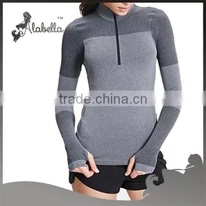 Thumbholes Women Pullover Hoodie 1/4 Zip Pullover Sweatshirt thumbnail-1