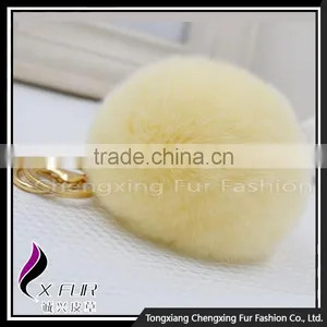 CX-R-09 Genuine Rex Rabbit Fur Promotion Keychain thumbnail-4