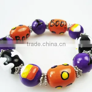 White Turquoise Skull Beads Bracelets Mens Skull Charm Bracelets for 2016 Halloween Day Gifts thumbnail-2