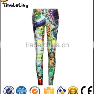 Hot Spring Winter Fitness Bright Rainbow Milk Silk Spandex Nylon Ladies Custom Digital Galaxy Print Leggings thumbnail-1