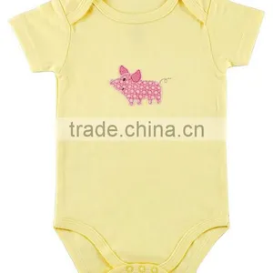 Unisex Applique Bee Summer Wear Short Sleeve Wholesale Pattern Custom Made Infant Cotton Baby Romper thumbnail-2