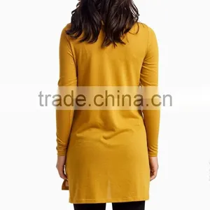 New Trendy Women Blouse Yellow Button Knit Women Tunic for Maternity 2016 thumbnail-4