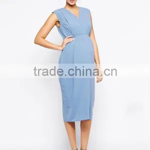 Maternity Gathered Workwear Maxi Dress China Supplier thumbnail-1