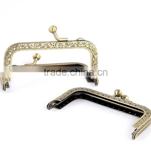 Metal Frame Kiss Clasp Arch Pattern Carved For Purse Bag Antique Bronze 8.7x5.8cm(Open:10.8x8.8cm),2pc,Fashion thumbnail-1