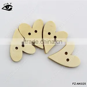 19x25mm Wood Buttons Heart Shaped Buttons for Clothing Decoration Shoes Diy Accessories thumbnail-1