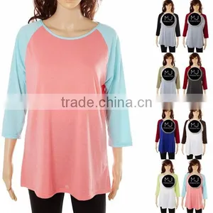 Wholesale 3/4 Sleeve Unisex Raglan Shirts thumbnail-5