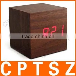 Sound Control Digital LED Wooden Clock thumbnail-1