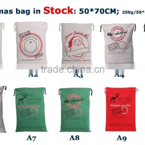 Wholesale Personalised Christmas Canvas Santa Sack With Drawing in Stock thumbnail-1