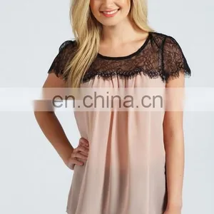 Lace Blouses Women Clothing Latest Fashion Design Chiffon Blouse Models Chiffon Blouses thumbnail-1