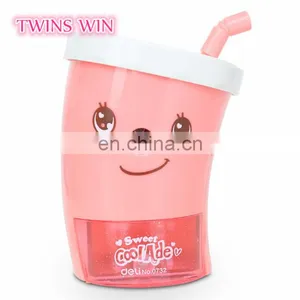 Fashion Customized Logo Novelty Pencil Sharpeners Plastic Cup Shapes Mini Knife Sharpener Stationery Wholesale From China thumbnail-2