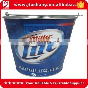 Custom Round Shape Champagne Tin Ice Bucket for Parties thumbnail-1