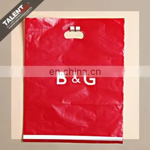 Custom Printed Logo Reusable Die Cut Handles Promotional Plastic Bag thumbnail-1