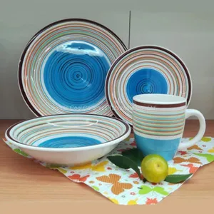 Saudi Arabia Market Brush Design Tableware Ceramic Dinnerware / Porcelain Dinner Set thumbnail-2