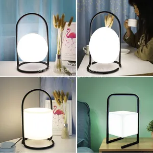Portable USB Rechargeable Table Lamp 16 Color Change With Remote Control Glowing LED Square Ball Night Light thumbnail-2