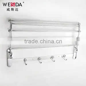 Wesda 90 Degree Rotation Hotel Bathroom Tmetal Towel Shelf Wall Hook 133 thumbnail-4