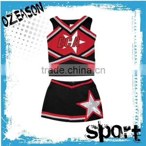 Hot Sale Custom Sublimation Fancy All Star Red Cheerleading Uniform thumbnail-1