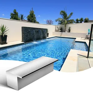 Gardening Outdoor Wall Decorative Water Descent Stainless Steel 304 Swimming Pool Water Curtain Fountain Waterfalls thumbnail-1