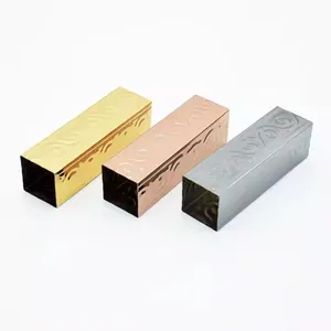 Hot Selling Ss201 304 316 PVD Color Blue Mirror Gold Color Stainless Steel Rectangular Pipe SS Color Tube thumbnail-2