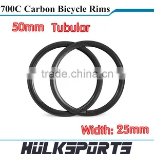 Chinese Cheap 700C 25mm Wide Carbon Tubular Wheels of 50mm Carbon Road Bike Tubular Wheel thumbnail-2