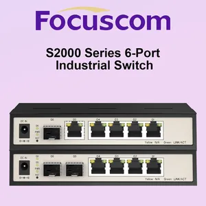 Industrial Smart Managed Gigabit Switch 6-Port With PoE Option L2 Managed Network Ethernet Switch for Security and Automation Focuscom S2000 Series thumbnail-2