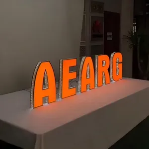 Led Illuminated Business Signage For Indoor Outdoor Storefront Front-lit Perforated Side Channel Letters Billboard For Indoor thumbnail-2