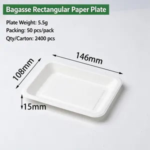 Large Fruit Platter Tray 40cm x 25cm, Molded Sugarcane Pulp, Waterproof & Oil-Proof, Stackable Design thumbnail-5