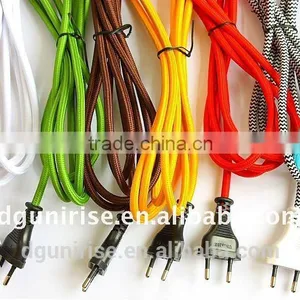 Colourful Braided Cover Cord Textile Power Cord Plug thumbnail-1