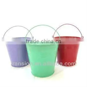 4" Tin Bucket Galvanized Metal Bucket for Decoration thumbnail-1
