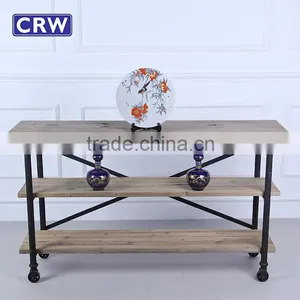 AF-901 Metal Frame Reclaimed Wood Furniture Pine Console Table Quality Choice thumbnail-4