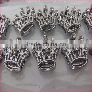 Diy Rhinestone Crystal Zinc Alloy Crown 10mm Slide Charm thumbnail-1