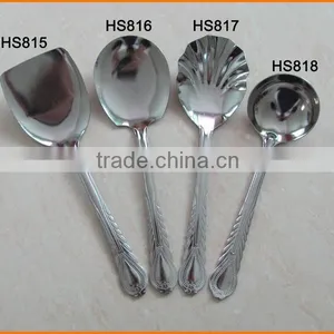 HS815 Leather Design Stainless Steel Serving Spoon thumbnail-1