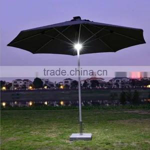 Automatic Remote Control Solar Light Outdoor Solar Beach Umbrella Aluminum Solar Cheap Umbrella thumbnail-3