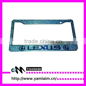 Crystal Rhinestone License Plate Frame With Custom Logo thumbnail-1