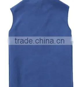 Causal Style Outdoor High Collar Man Blue Polar Fleece Vest thumbnail-2