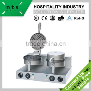 Economic Design 2 Plate Food Grade Stainless Steel Electric Waffle Baker thumbnail-1