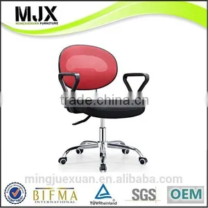 2014 Simple Mesh Office Chair With Arms on Low Back Red Typist Chair thumbnail-1