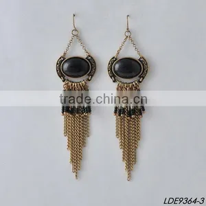 Blue and Silver Tassel Earrings Colorful Tassel Earrings thumbnail-3