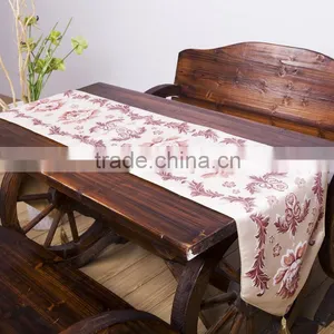 PLUS Classic Embroidery European Style Tassel Dining Table Runners Sequined Lace Hotel Bed Coffee Table Runners 13inch*70.8inch thumbnail-1