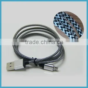3ft Nylon Braided Usb Cable Micro Usb to Mini Din Cable for Iphone Charger Usb Cable thumbnail-1