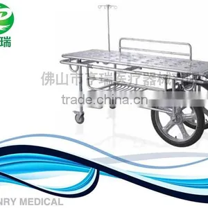 Hospital Stainless Steel Patient Transfer Emergency Stretcher With Two Big Wheels thumbnail-2