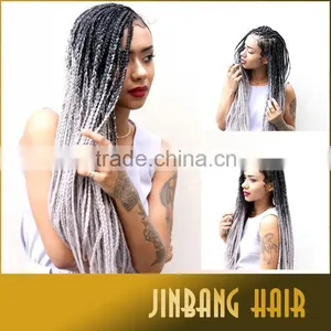 100g 24inch Black and Grey High Temperature Synthetic Fiber Hair Ombre Jumbo Braid thumbnail-4