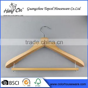 Household Clothes Natural Color Wood Hangers For Trousers thumbnail-1