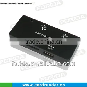 Mini USB 2.0 Combo Notebook USB Hub & Card Reader thumbnail-1